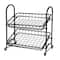 6 Pack: 18.5" Black 2-Tier Metal Removable Basket Organizer